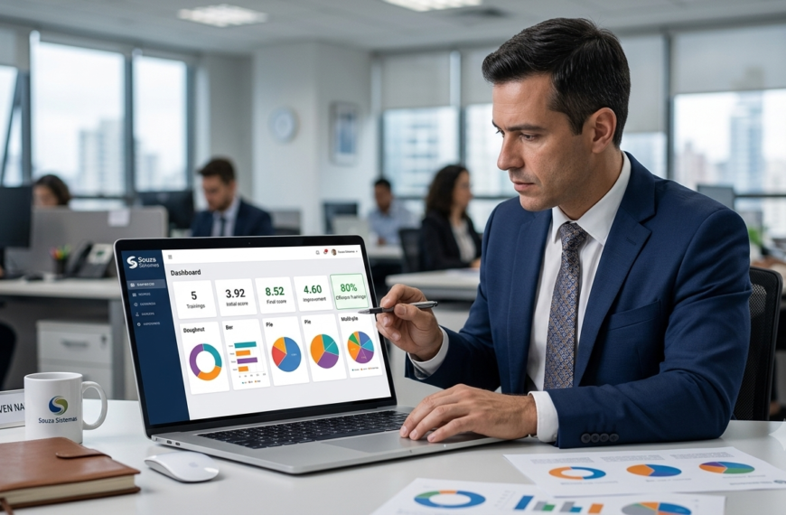 Gestor de RH Fazendo Avaliação de Treinamento