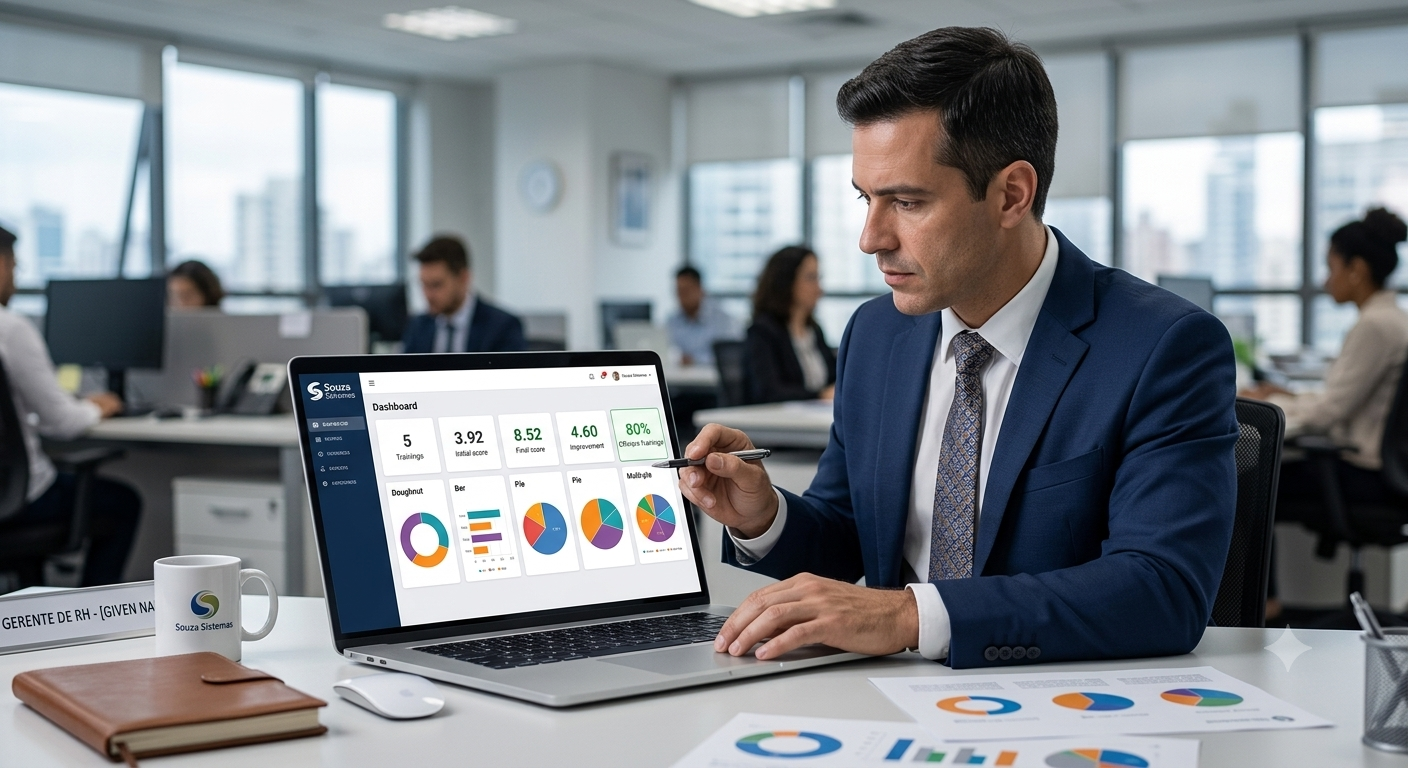 Gestor de RH Fazendo Avaliação de Treinamento