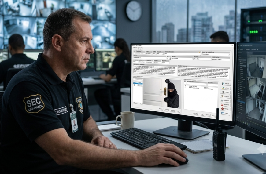 Agente de segurança fazendo Controle de Ocorrências de Forma Eficiente e Prática