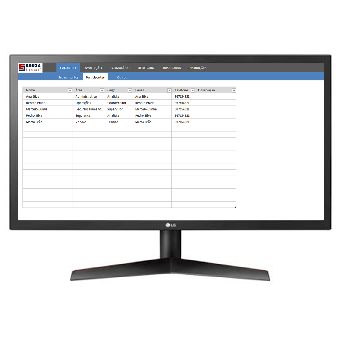 Planilha de Avaliação de Treinamento em Excel com Relatório A4 - Imagem 4