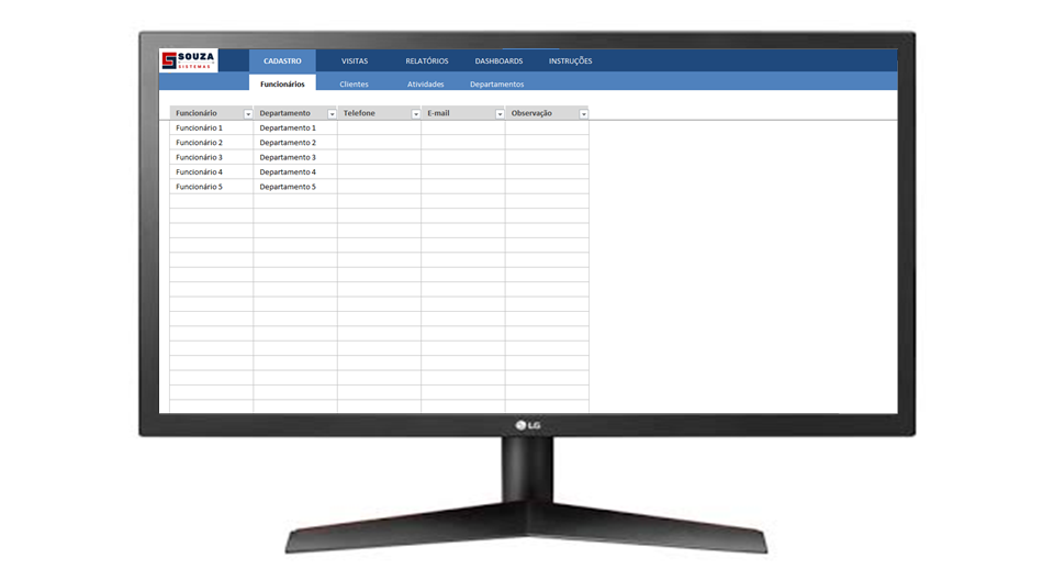 Planilha de Controle de Visitas a Clientes Excel | SOUZA Sistemas - Imagem 9